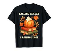 Rising Plots Autumn Leaves Fall Season Coffee Book Reader T-Shirt