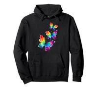 Rising Rainbow Butterflies Autism Splash Art Pullover Hoodie