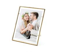 Rising Star Brass Frame, Single 8x10 Picture Frame, Gold Metal Pressed Glass Photo Frame