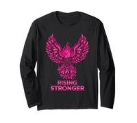 Rising Stronger Phoenix Breast Cancer Awareness Pink Ribbon Long Sleeve T-Shirt