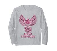 Rising Stronger Phoenix Breast Cancer Awareness Pink Ribbon Long Sleeve T-Shirt