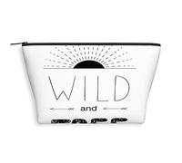 Rising Sun,Cosmetic Bag for Women,Abstract Hand Drawn Rising Sun Arrows,Roomy Makeup Bags Travel Water Resistant Toiletry Bag Accessories Organizer,Black White