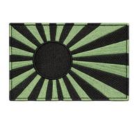 Rising Sun Embroidered Japan Flag Hook and Loop Tactical Morale Military Airsoft Patch 6x9cm Black Olive A0387 (Type3)