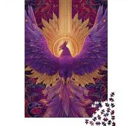 Rising Sun, Flame Jigsaw Puzzles for Adults And Kids. 1000 Pieces Purple Phoenix Whimsical Challenge Toy Educational Game Home Decor 38x26cm/1000pcs