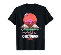 Rising Sun Flamingo Cherry Blossom Sakura Okinawa Japan T-Shirt