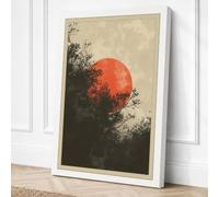 Rising Sun Japandi Canvas Wall Art Print 24x16 Inch (61 x 41 cm)