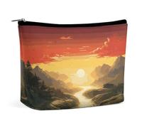 Rising Sun Makeup Bag Portable Travel Makeup Pouch Cosmetic Bags Zipper Bag Small Toiletry Pouch for Women