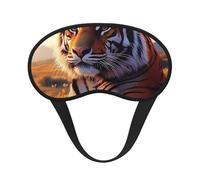 Rising Sun Tiger Blackout Sleep Mask - Soft Adjustable Eye Mask for Full Light Blocking, Deep Sleep, Travel & Relaxation