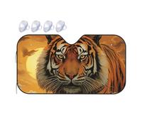 Rising Sun Tiger Car Windshield Sun Shade Foldable Car Sun Shade Front Windshield Sunshade Windshield Cover Reflective Sun Visor Keep Your Vehicle Cool for Most Sedans SUV Truck