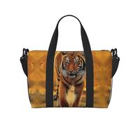 Rising Sun Tiger Printed Women's Tote Bag Portable Crossbody Bag Suitable for Gym Workouts Commuting and Travel