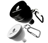 Rising Warrior Small & Large 2-Pack | Portable Protein Powder Water Bottle Funnel | Perfect for Pre-Workout, BCAA's, and Protein Powder | Keychain Water Bottle Supplement Container to-Go