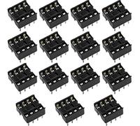 risingsaplings 15pcs 8 Pin DIP IC Sockets DIP8 IC Sockets Adapter Solder Type Socket 0.1" Pitch