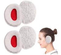 Risipu 2 Pairs Bandless Ear Muffs Winter Polar Fleece Ear Warmers for Men and Women, Soft Strapless Earmuffs for Cold Weather (black, M)