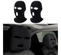 Risipu 2 Pcs Funny Headrest Covers for Cars Breathable Car Seat Head Rest Cover Spoof Face Car Headrest Cover Personalized Automotive Seat Ski Face Mask Protector for Car Accessories (Black)