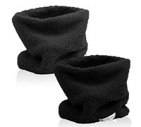 Risipu 2 Pcs Winter Fleece Warm Kids Scarf Boys Girls Round Scarves Windproof Neck Warmer Face Cover Mask (2Pcs - Black + Dark Gray)