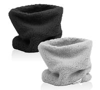 Risipu 2 Pcs Winter Fleece Warm Kids Scarf Boys Girls Round Scarves Windproof Neck Warmer Face Cover Mask (2Pcs - Dark Gray + Light Gray)