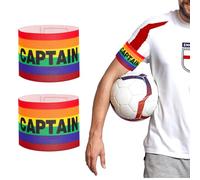 Risipu 2 Pieces Elastic Soccer Captain Armband Adjustable Outdoor Football Player Bands for Youth & Adult,Sports Captain C Arm Band for Team Training