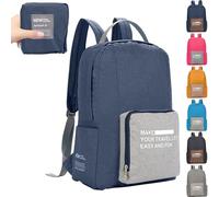 Risipu 20-35L Lightweight Foldable Backpack, Small Hiking Rucksack Water Resistant Durable Packable Backpacks for Women Men, Oxford Cloth Rucksacks for Outdoor Sport Travelling Camping Walking (Navy)