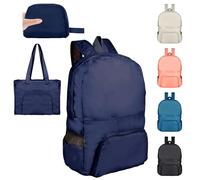 Risipu 25L Ultra Lightweight Foldable Backpack, Small Rucksack Water Resistant Durable Packable Backpacks for Women Men Outdoor Camping Hiking Travelling Walking Hiking Biking Shopping (Navy)