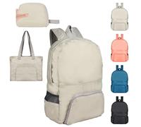 Risipu 25L Ultra Lightweight Foldable Backpack, Small Rucksack Water Resistant Durable Packable Backpacks for Women Men Outdoor Camping Hiking Travelling Walking Hiking Biking Shopping (Khaki)