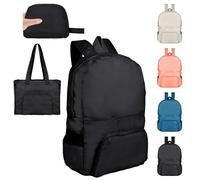 Risipu 25L Ultra Lightweight Foldable Backpack, Small Rucksack Water Resistant Durable Packable Backpacks for Women Men Outdoor Camping Hiking Travelling Walking Hiking Biking Shopping (Black)