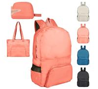 Risipu 25L Ultra Lightweight Foldable Backpack, Small Rucksack Water Resistant Durable Packable Backpacks for Women Men Outdoor Camping Hiking Travelling Walking Hiking Biking Shopping (Pink)