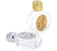 Risipu 2Pcs Embossed Holy Water Bottle Baptism Decor Perfume Glass Bottles Catholic Christian Holy Water Dispenser Portable Vintage Filling Essential Oil Bottles Cosmetic Bottles