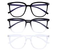 Risipu 3 Pack Blue Light Blocking Glasses, UV400 Protection, Transparent Frame, Anti Eyestrain for Men and Women, Lightweight and Comfortable for All Face Shapes