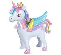 Risipu 3D Unicorn Balloons, Aluminum Foil Balloon Set, Walking Unicorn Decorations, Children's Birthday Decorations