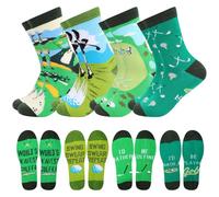 Risipu 4 Pairs Funny Golf Socks for Men Cotton Novelty Funky Crew Socks Gifts Golf Gadgets Accessories for Teens Boys Dad Grandad Golfers