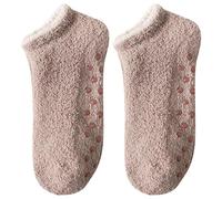 Risipu 4 Pairs of Stopper Socks for Men and Women, Fluffy Warm Cuddly Socks, Thermal Socks, House Socks, Sleeping Socks, Non-Slip Socks with Nubs, EU 36-41, Mid top, One Size