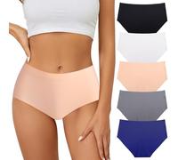 Risipu 5 Pack Seamless No Show Underwear,Comfort Breathable High Waisted Womens Panties Stretch Invisible Bikini Briefs Ladies Panty (UK, Alpha, XL, Regular, Regular, Multicolor 1)