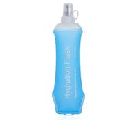 Risipu 500ML Soft Flask Collapsible Running Water Bottle TPU Handheld Folding Hydration Flask for Backpack Hiking Cycling Climbing (Blue)