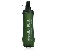 Risipu 500ML Soft Flask Collapsible Running Water Bottle TPU Handheld Folding Hydration Flask for Backpack Hiking Cycling Climbing (Green)