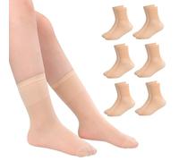 Risipu 6 Pairs Ballet Socks for Girls,Thin Seamless Silk Without Heel Ankle Socks (UK, Age, 2 Years, 4 Years, Regular, Nude)