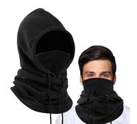 Risipu Black Thermal Balaclava Mask Men, Winter Warm Windproof Full Face Cover Ski Mask Beanie