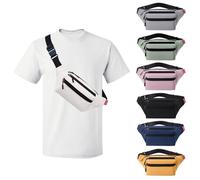 Risipu Bum Bag for Men Women, Lightweight Water-Resistant Waist Packs with Adjustable Belt & 3 Zipper Pockets, Fashionable Fanny Pack for Travel, Running, Hiking, Cycling (White)