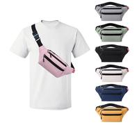 Risipu Bum Bag for Men Women, Lightweight Water-Resistant Waist Packs with Adjustable Belt & 3 Zipper Pockets, Fashionable Fanny Pack for Travel, Running, Hiking, Cycling (Pink)