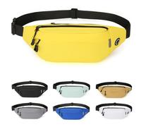 RISIPU Bumbags for Ladies Men,Waterproof 3 Zip Pockets Waist Bag with Headphone Jack and Adjustable Strap,Lightweight Bum Bag for Sport Running Hiking Cycling Travel (Yellow)