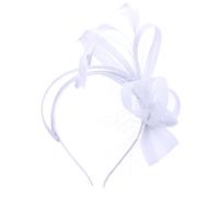 Risipu Fascinators For Weddings Women Accessories Elegant Feather Handcrafted Ribbon Fascinators For Women Perfect for Weddings Cocktail Parties Royal Ascot Tea Events (UK, Alpha, One Size, White)