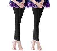 Risipu Girls 2 Pairs Footless Dance Tights Ultra Soft Ballet Tights 80D Black (Age 1-3)