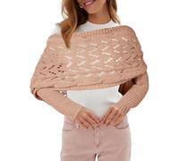 Risipu Knitted Scarf with Sleeves for Women, Sweater Scarf with Sleeves Fall Winter Warm Scarf Wrap Shawl Scarves (Medium Camel)