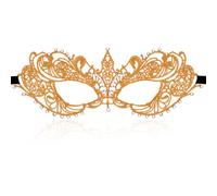 Risipu Masquerade Masks Masquerade Ball Masks for Women Sexy Lace Eye Mask Half Face Mask for Venetian Carnival Costume Party Cosplay Women Girl Ladies Halloween Mardi Gras (Glod)