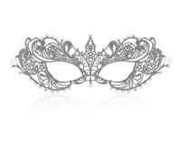 Risipu Masquerade Masks Masquerade Ball Masks for Women Sexy Lace Eye Mask Half Face Mask for Venetian Carnival Costume Party Cosplay Women Girl Ladies Halloween Mardi Gras (Silver)