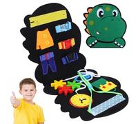 Risipu Montessori Busy Board Felt Busy Board Cute Busy Book for Boy Girl Children Autism (Dinosaurs)