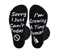 Risipu Mum To Be Gifts for Women - Sorry I Just Can't Today I'm Growing a Tiny Human - Non-Slip Pregnancy Labor Sock Novelty Fluffy Socks New Mum Gifts Ideas Mothers Day Gift for Ladies Wife (Black)