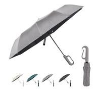 Risipu Ring Buckle Umbrella,Compact Folding Travel Umbrella for Rain & Sun, Automatic Open Close,10 Ribs, Portable Umbrellas for Men and Women (Gray, 23")