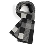 Risipu Winter Scarf for Men Long Soft Plaid Scarf Classic Knit Wool Scarf Great Gifts for Dads, Friends, Husbands (XYTR-56)