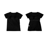 Risipu Women Built in Bra top T-Shirt Short Sleeve | Vest Tops Women UK | Supportive Yoga Shirt | Breathable Cotton | Gym to Street Style (UK, Alpha, M, Regular, Regular, Black)
