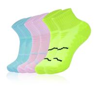 Risipu Women's Running Socks, Anti Blister & Sweat Wicking,Breathable and Padded Athletic,3 Pairs Ankle High Sports Socks,Ladies Running Socks,Running Gifts For Women,Running Socks Womens 4-7
